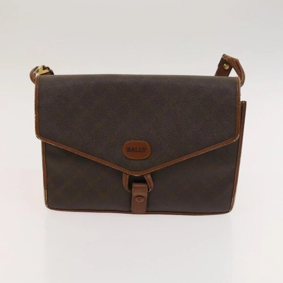 BALLY Bag PVC Canvas 3Set Black Brown gray Auth bs24711 - Picture 11 of 16